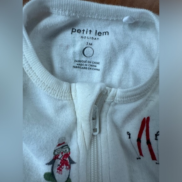 EUC. Petit Lem 3 Months. Holiday Pajamas Footed. - Picture 3 of 4